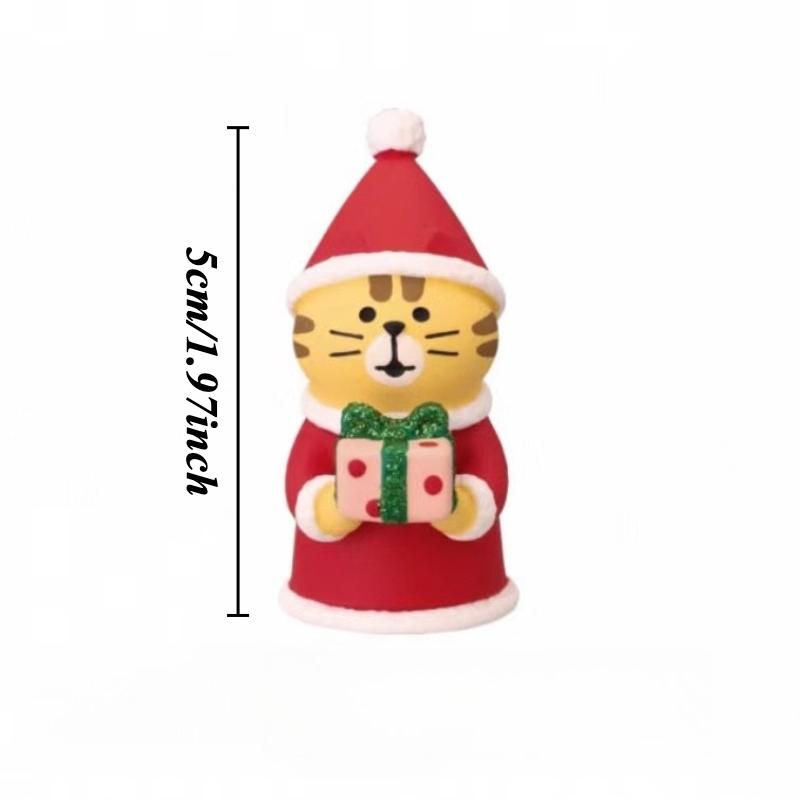Christmas Santa Claus Cat Resin Ornaments Cute Christmas Tree Desktop Decor Japan Style Kawaii Gifts Figurines Wholesales 2026