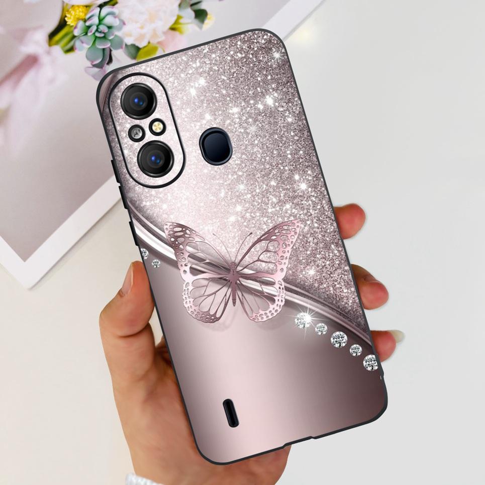 For ITEL A58 ITEL A49 Back Cover Jelly Stylish Beauty Pattern Printed Phone Case For ItelA48 A 49 Soft Black Matte Silicone Etui