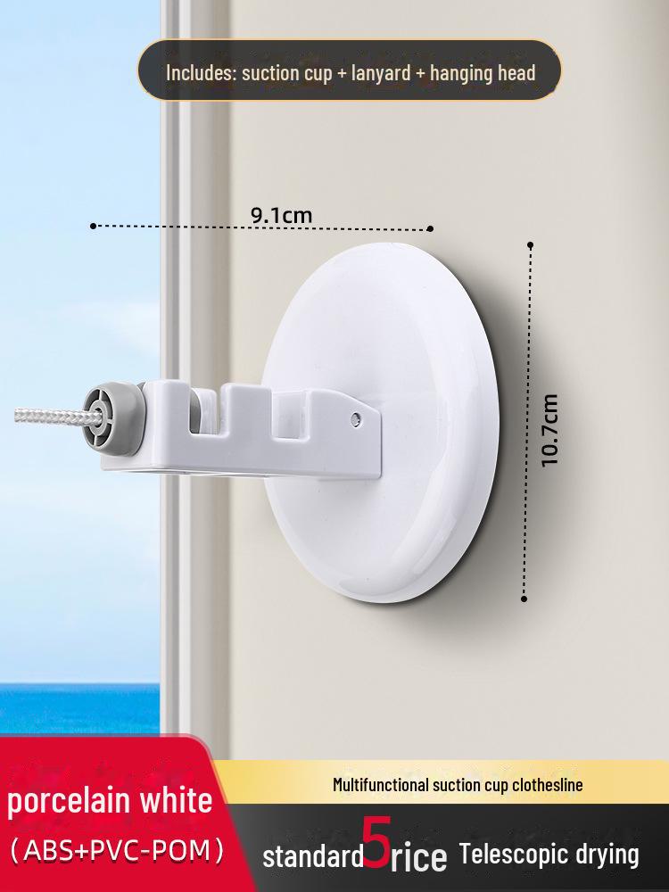 Telescopic Punch-Free Suction Cup Clothesline & Drying Rack for Balcony or Bathroom