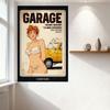 Сексуальная Pin-up Девушка Винтажная Металлическая Жестяная Вывеска с Желтым Автомобилем и Ржавым Видом 'GARAGE' Декор для Бара Паба Дома Кафе Настенное Искусство 8x12 Дюймов