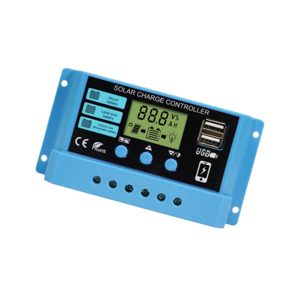 Контроллер солнечного заряда 12В/24В с ЖК-дисплеем, совместимый с литий-железо-фосфатными и свинцово-кислотными аккумуляторами, ШИМ фотоэлектрический