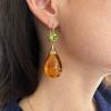 Temperament Amber Waterdrop Dangle Earrings for Women Champagne Party Earrings Wedding Anniversary Gifts Jewelry