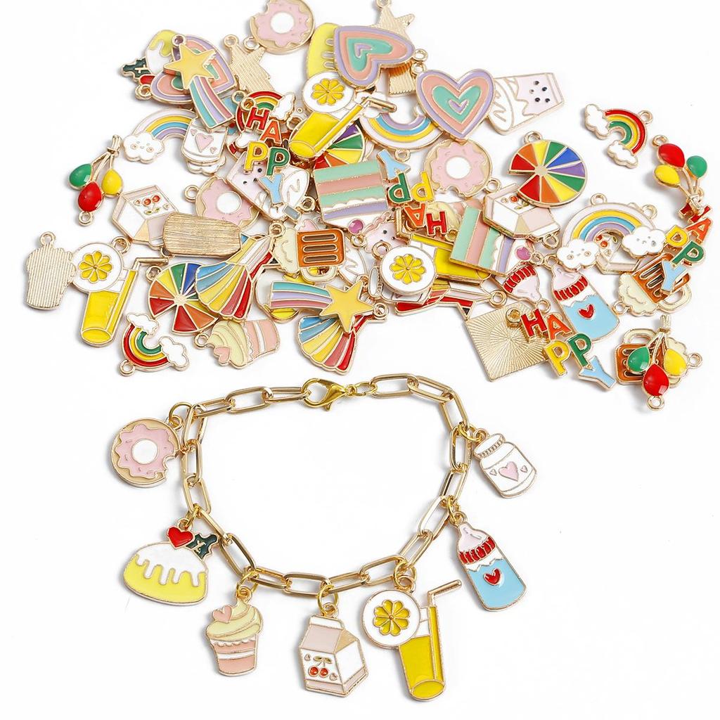 4 шт. несколько стилей, сплав металла, капли масла, красочные аксессуары для изготовления ювелирных изделий, ожерелье, браслет, серьги «сделай сам»