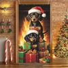 Cartoon Pet New Year Christmas Party Decorations Cat Dog Theme Door Covers Background Supplies Xmas Tree Photography Backdrop