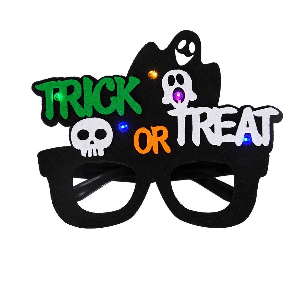 Felt Halloween Luminous Glasses LED Halloween Eyewear Frame Festival Pumpkin Glasses Men