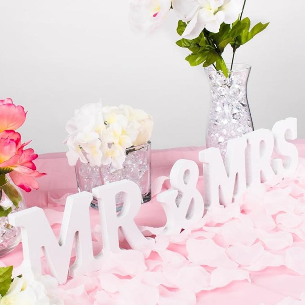 Mr & Mrs Sign for Wedding Table, White Wooden Mr and Mrs Signs for Sweetheart Table Photo Props Wedding Decorations for Anniversary Home Wall