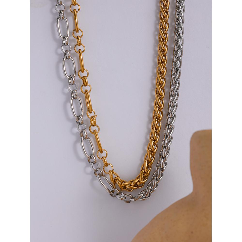 Eetit Stainless Steel Gold Color Chain Necklace for Women