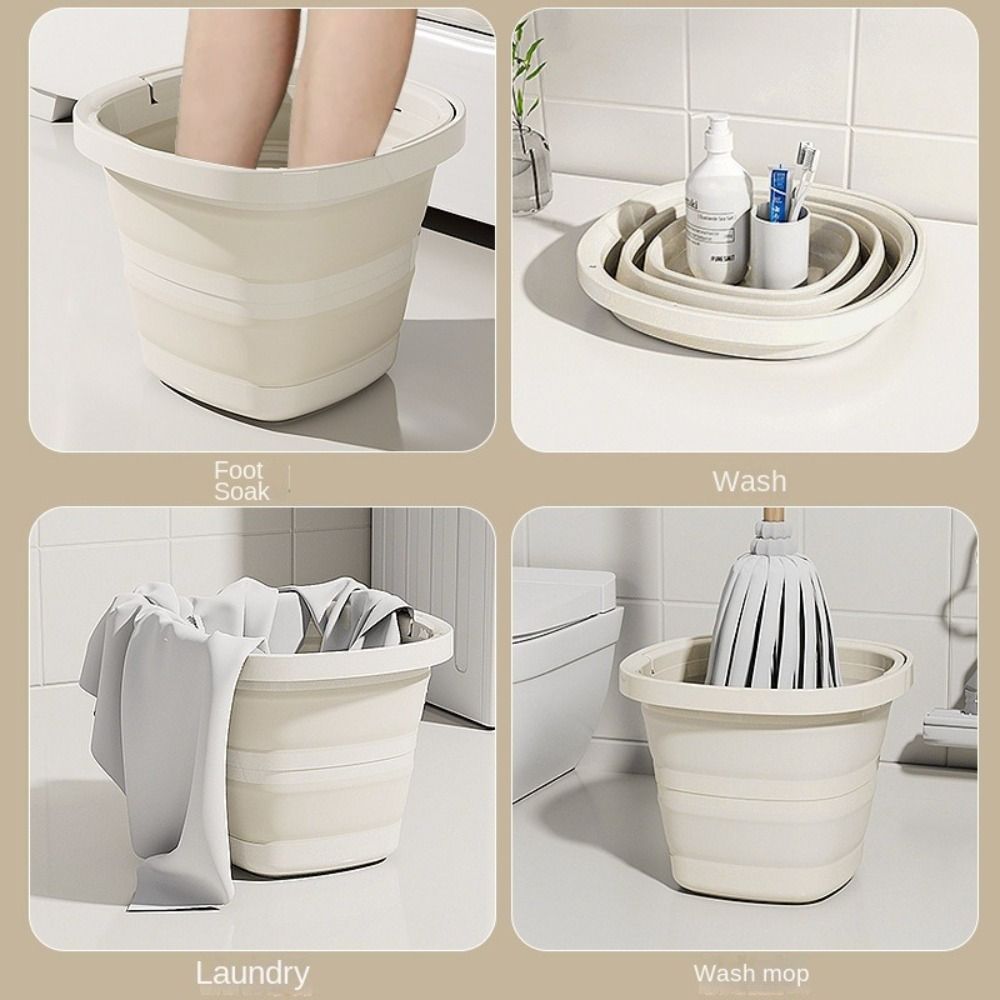 5/10L Folding Bucket Space-Saving Outdoor Fishing Bucket Collapsible Wash Basin Household