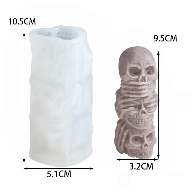 3D Ghost Skull Candle Silicone Mold DIY Halloween Horror Decoration Aromatherapy Candle Plaster Handmade Soap Mould Party Decors