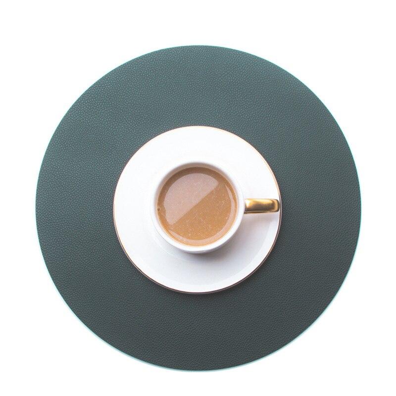 Круглый коврик для столовых приборов из искусственной кожи, прямоугольный водонепроницаемый маслостойкий теплоизоляционный коврик для стола, гостиничный ресторанный стол, искусственная подставка для столовых приборов