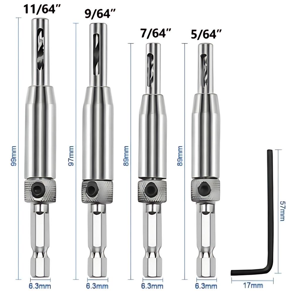 3/4/7pcs Self Centering Hinge Drill Bits Door Window Cabinet Cupboard Hinge Drilling Holes Cutter Woodworking Center Drill Bits