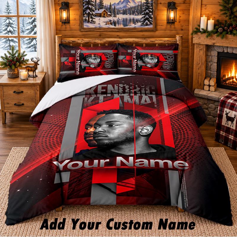 Kendrick Lamar Custom Name 3Pcs Bedding Set 1 Bed Sheet 2 Pillowcases Bedroom Home Decor