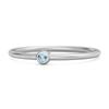 Blue Topaz Round Minimalist Bezel Set Ring – Sterling Silver