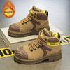 Мальчики желтые ботинки флисовые термо хлопковые туфли зима новые дети и девочки студенческие ботинки Мартин с высоким верхом повседневные зимние ботинки