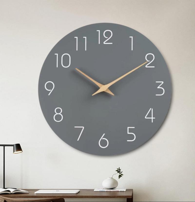 Wall Clock 10 Inch Silent Non Ticking Wood Wall Clocks Wooden Modern Simple Minimalist Hanging Wall Clock for Interior Clock
