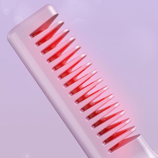 Cordless Ceramic Hairdressing Comb 3 Temperature Adjustable Hair Straightener USB Rechargeable Fast Heating Electric Hair Styling Detangling Brush