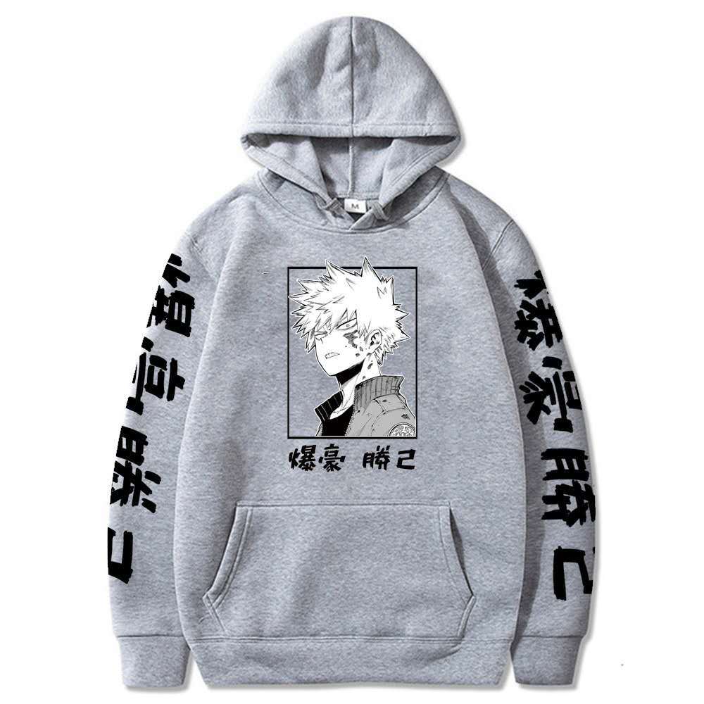 Толстовка Katsuki Bakugo для мужчин и женщин, толстовка с капюшоном My Hero Academia, толстовка с капюшоном и длинными рукавами, толстовка с капюшоном