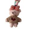 Soft Stuffed Wear Clothes Bear Plush Toy Bag Pendant Animal Doll Keychain  Friends Birthday Gifts