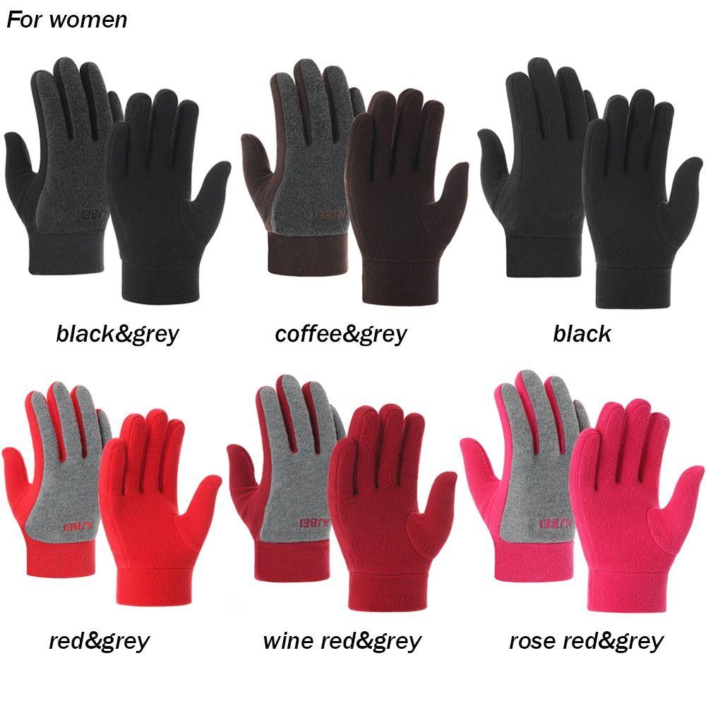 Driving Gloves Outdoor Sport Fleece Furry Warm Mitts Full Finger Mittens Women Gloves Thick Plush