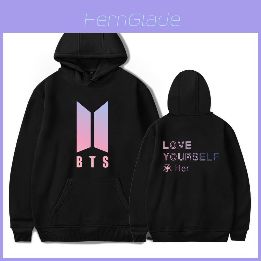 Худи свитшот K-pop BTS Bangtan Boys Love Yourself Her из хлопка, повседневный и спортивный стиль