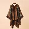Striped Colorblocking Travel Shawl Elegant Personalized Printed Poncho