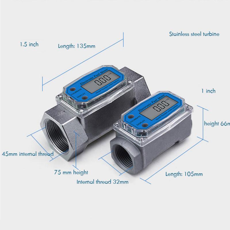 1 дюйм/1,5 дюймов турбинный расходомер воды с цифровым ЖК-дисплеем дизельный бензиновый расходомер резьбовой расходомер топлива
