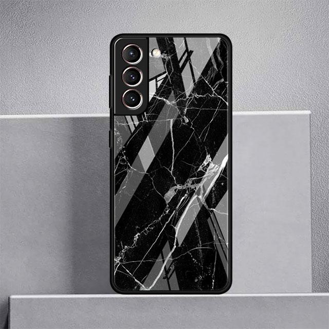 Роскошный стеклянный чехол с мраморным узором для Samsung Galaxy S22 S20 FE S21 Plus, чехол для телефона S10 5G S9 Note 20 Ultra 10 Lite Shell
