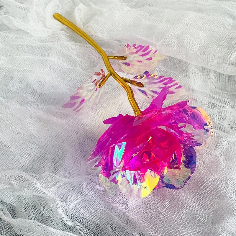 10 шт., красочные золотые розы, навсегда сохранившиеся длинные стебли розы, искусственные цветы, Радужный цветок розы, лучшие подарки на День матери, День Благодарения