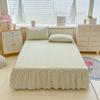Sleeping grid A-class cloud feeling cotton wrinkled yarn double-layer yarn bed skirt