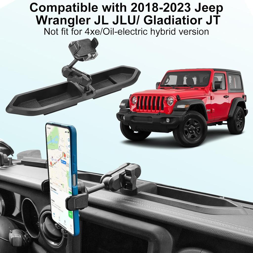 Металлический держатель для телефона для Jeep Wrangler JL JLU и Gladiator JT 2018 года, система лотка на приборную панель с мульти-креплением, держатель для телефона с регулируемым металлическим кронштейном Не