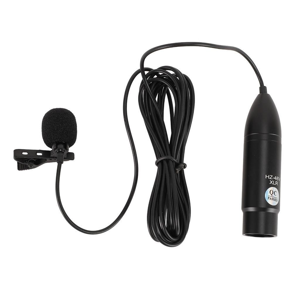 Noise Reduction Lavalier Microphone 48V Phantom Power XLR Lavalier Mic Portable Mono Multi-Scene