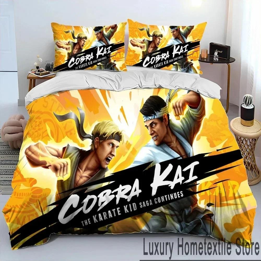 3D Cobra Kai Amanda TV Карате одеяло комплект постельного белья, пододеяльник комплект постельного белья пододеяльник наволочка, комплект постельного белья размера King Queen для детей