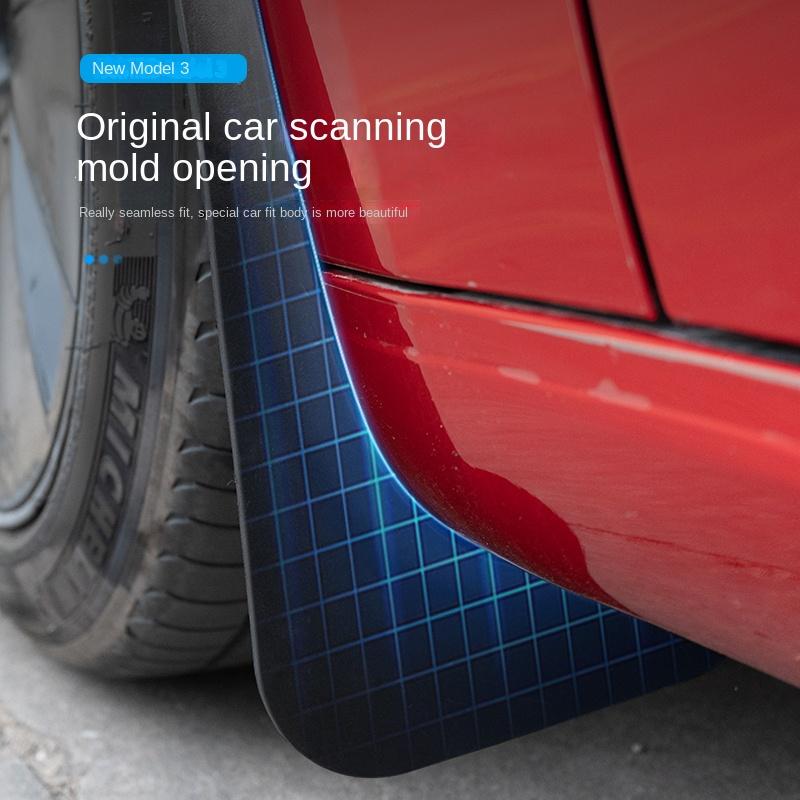 Soft Mud Flaps For Tesla Model 3 Highland 2024 TPE Mudguards Original Design Fender Anti-Snow Anti-Sand Guard Protector