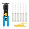 Набор для обжима RJ45 Aji Man: Обжимной инструмент для сетевого кабеля CAT5 с сквозными отверстиями 6P/8P