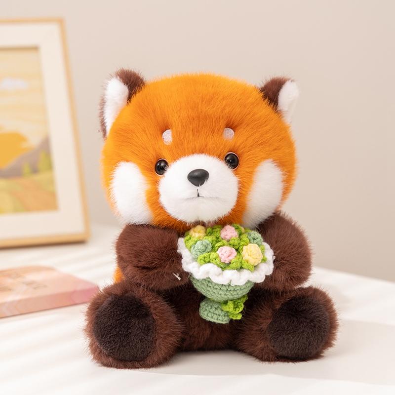 2025Cm Cute Hug Flower Bouquet Rabbit Raccoon Toy Capybara Hug Easter Egg Plush Doll Easter Valentine'S Day Gift