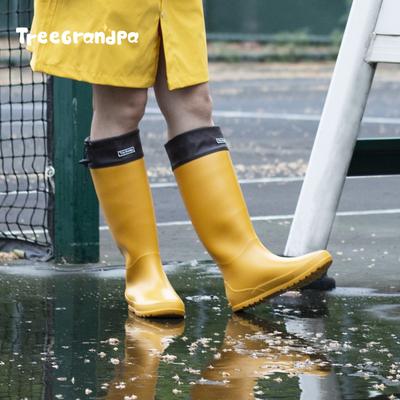 Новая модная высокая труба женские дождевые ботинки модель для родителей и детей тонкие высокие повседневные взрослые резиновые ботинки водные ботинки женские