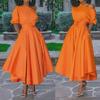 2019 Summer Sexy One-Shoulder Lace-Up Mid-Length Dress for Women