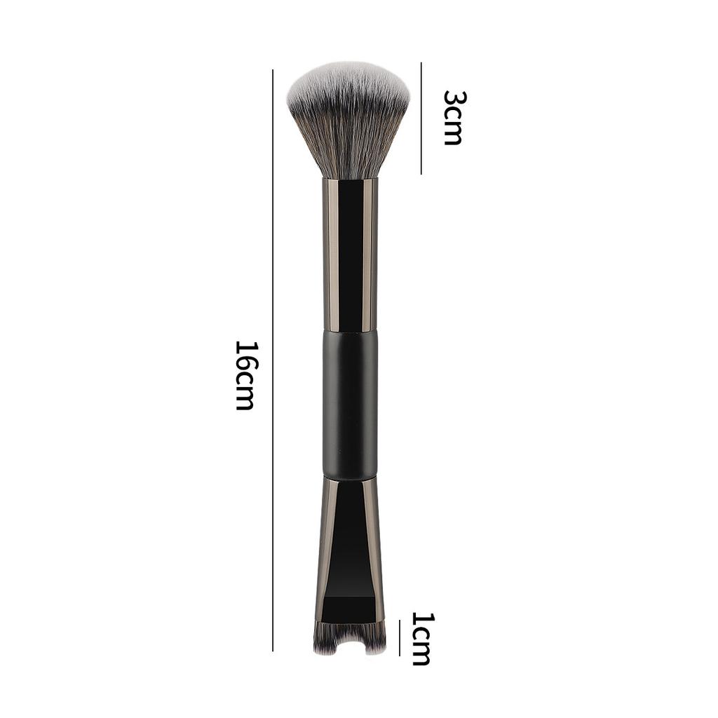 Single double head flame brush head design grooming brush contour smudging concave design oblique knife foundation nose bridge brush
