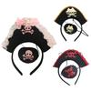 Хэллоуин Пиратская Повязка на Глаз Ободки Косплей Пиратский Череп Головной Убор Резинки для Волос Головной Убор Хэллоуин Ободки для Волос Вечеринка по Случаю Дня Рождения