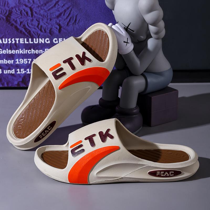 Летние мужские тапочки EVA мягкие уличные пляжные прогулочные тапочки плоские противоскользящие тапочки для душа мужские шлепанцы на толстой подошве