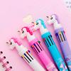 10 Colors In 1 Presse Cartoon Unicorn Gel Pen Colorful 0.5mm Ballpoint Pens for Student Stationery