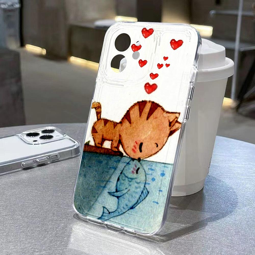 Милый чехол для телефона Ocean Animal для iPhone 11, чехол Funda для iPhone 13, 12, 14, 15, 16, Pro Max, 8, 7 Plus, XR, XS, X SE, прозрачный защитный чехол