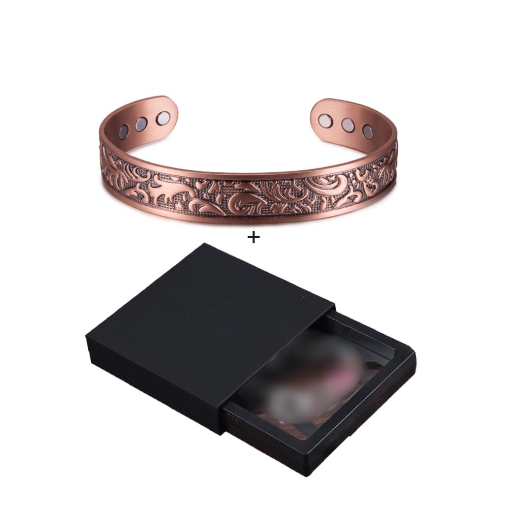 Ikuinen Магнитный браслет из чистой меди для мужчин Регулируемый винтажный браслет шириной 15 мм для лечения артрита Магнитная терапия Энергетический браслет для женщин и мужчин