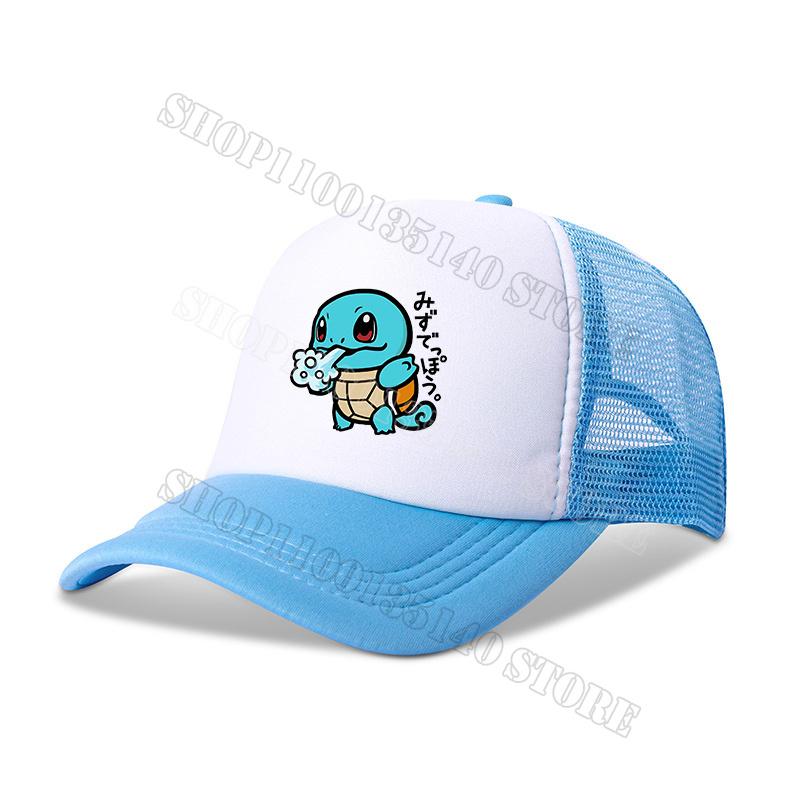 Pokemons Baseball Cap Anime Cartoon Printed Sunshade Peaked Caps Kids Adult Summer Breathable Sunhat Cute Boys Girls Mesh Hats