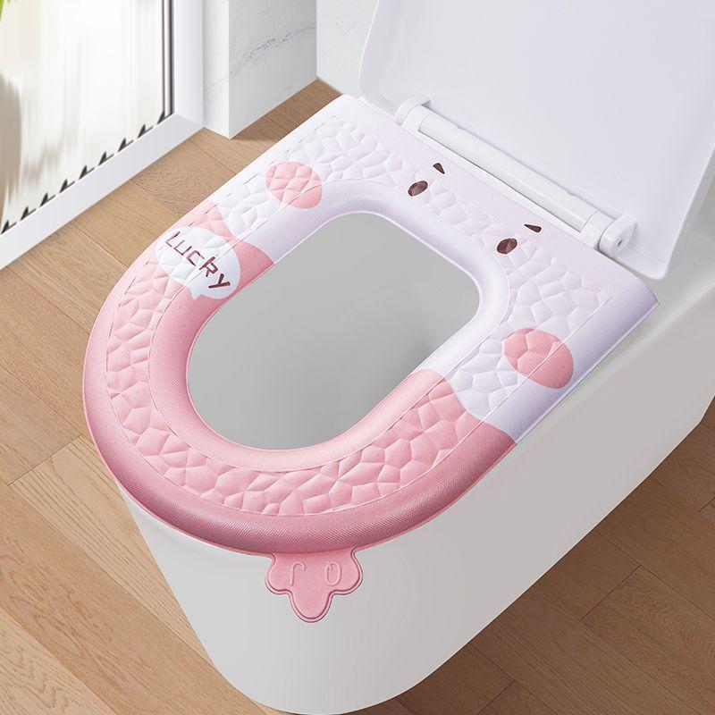 Водонепроницаемый коврик для унитаза с ручкой из мультяшного ЭВА, универсальная подушка для унитаза, моющаяся, устойчивая к пятнам