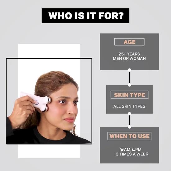 HOUSE OF BEAUTY Face Lift Pro Микротоковой массажер для лица и коллагеновая сыворотка для осветления тона - (Комбинированный набор из 2 штук)