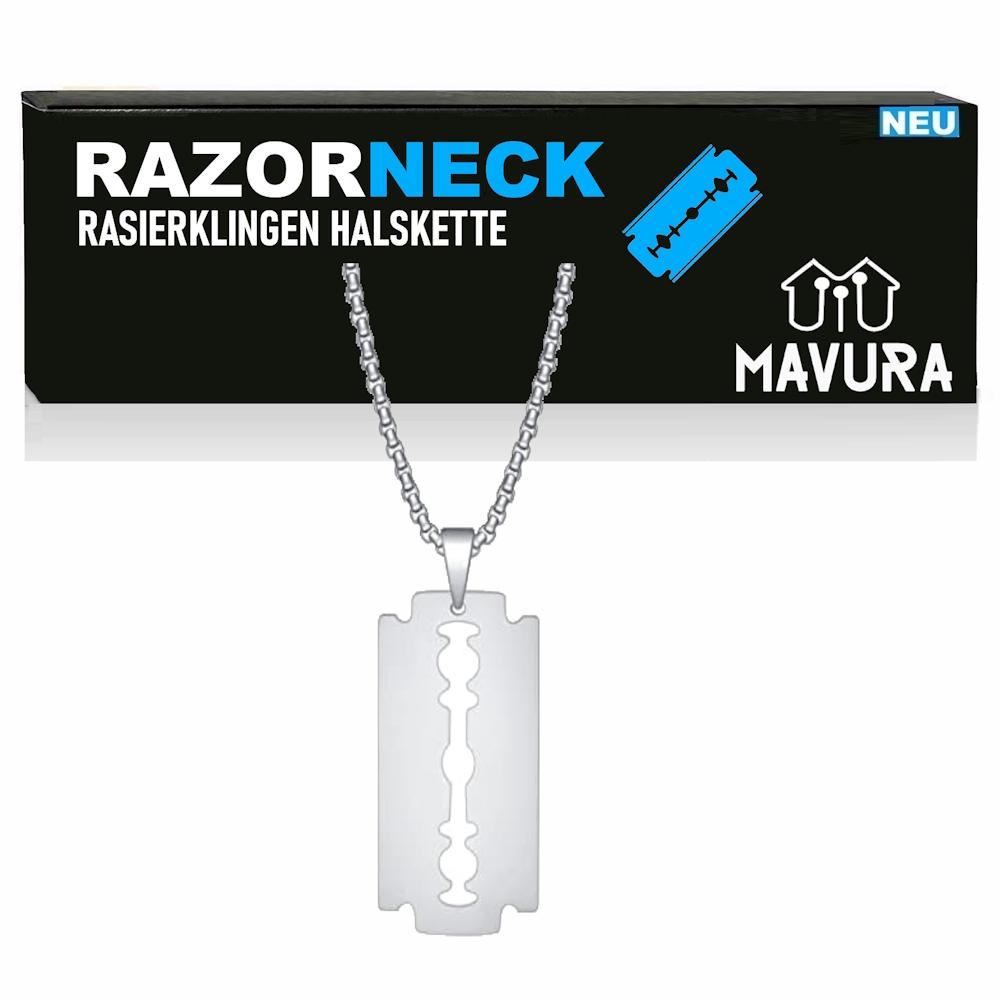 Мужская цепочка RAZORNECK с бритвенным лезвием из нержавеющей стали, собачья бирка в стиле хип-хоп
