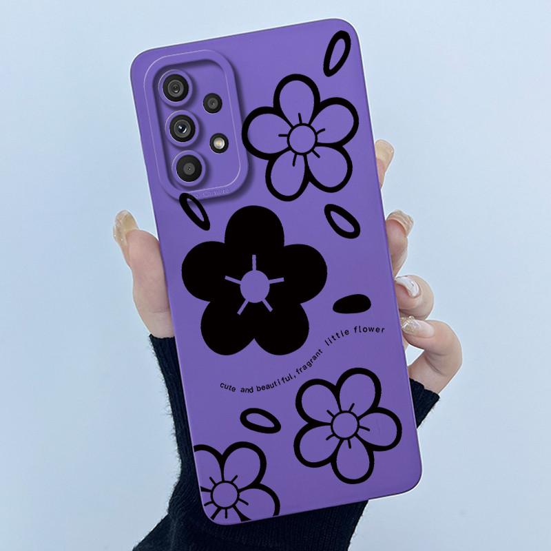 Shockproof Matte Case For Samsung Galaxy A32 A52 A52S A72 M52 5G Lovely Cartoon Liquid Silicone Camera Protective Bumper Cover