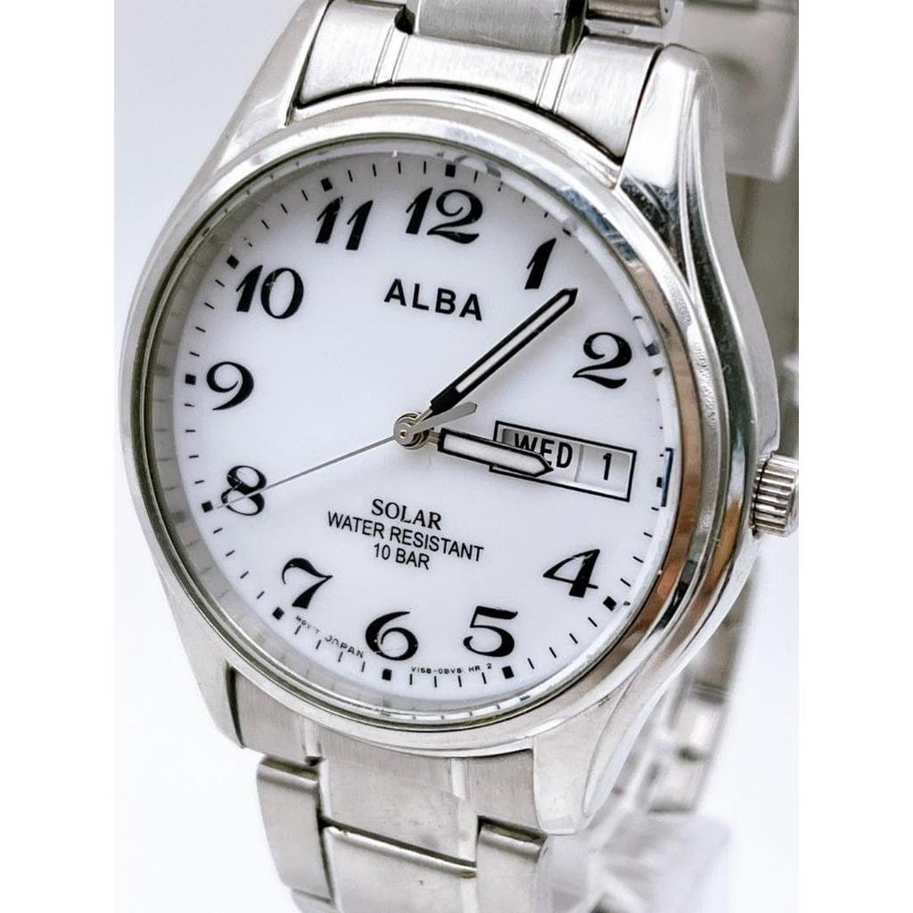 Б/у часы ALBA Alba рабочие V158-0AX0 белые чистые