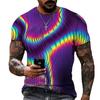 Fashion Casual Loose O Neck Short Sleeve Street T-Shirt Personality Tops Summer Men's Abstract Design 3d Printing T-Shirt